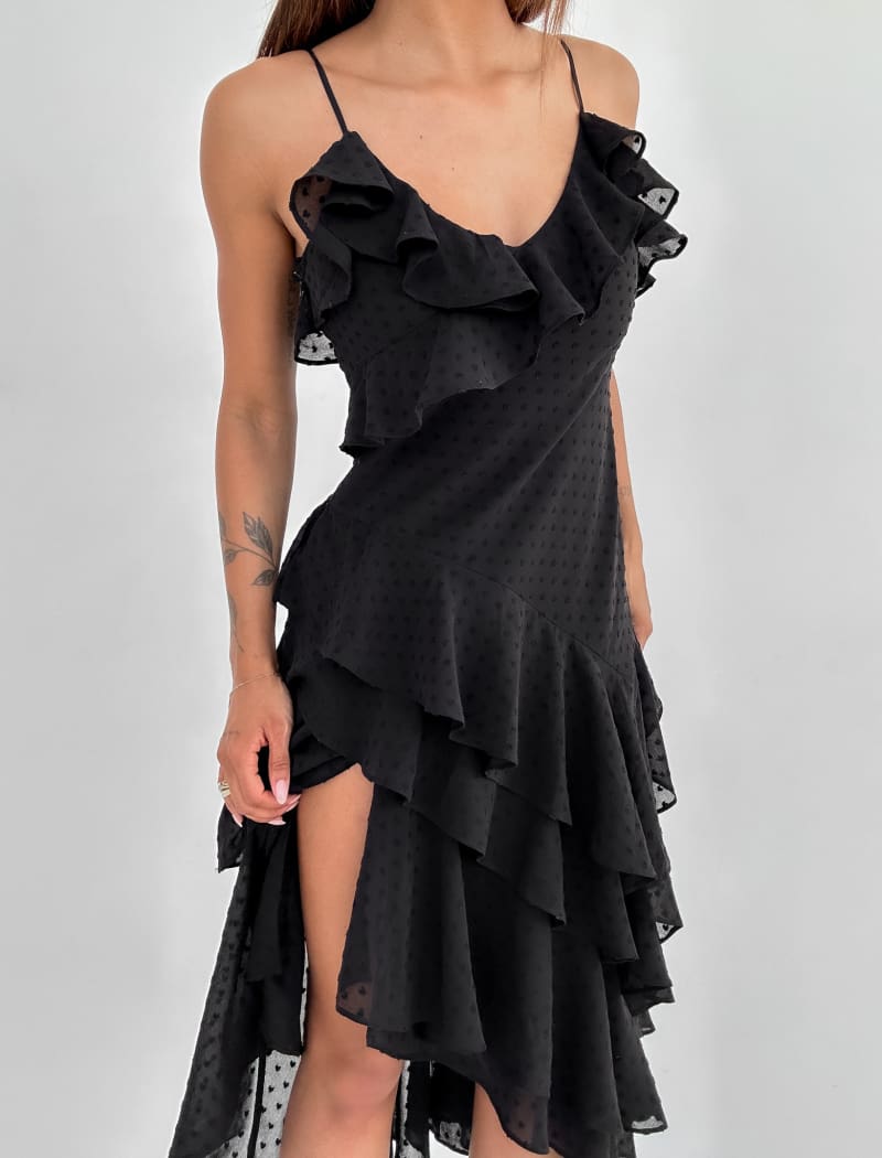 Cha Cha Midi Dress Black Rumored