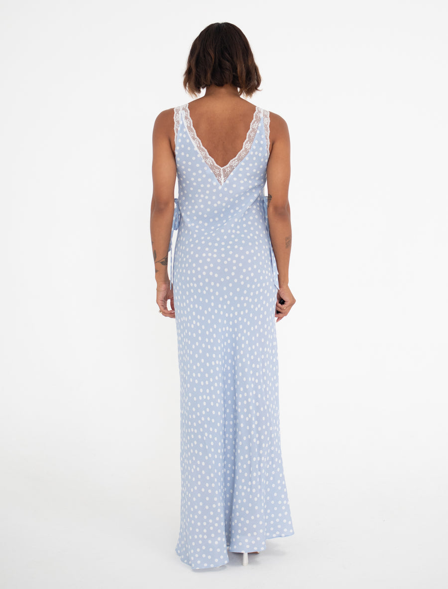 Dolly Midi Dress | Blue Ditsy Dot - Midi Dress