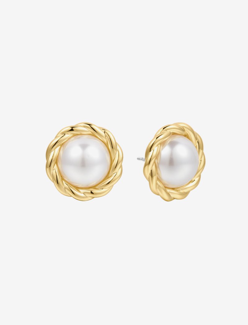 Lady Di Cabochon Studs | Gold - O/S