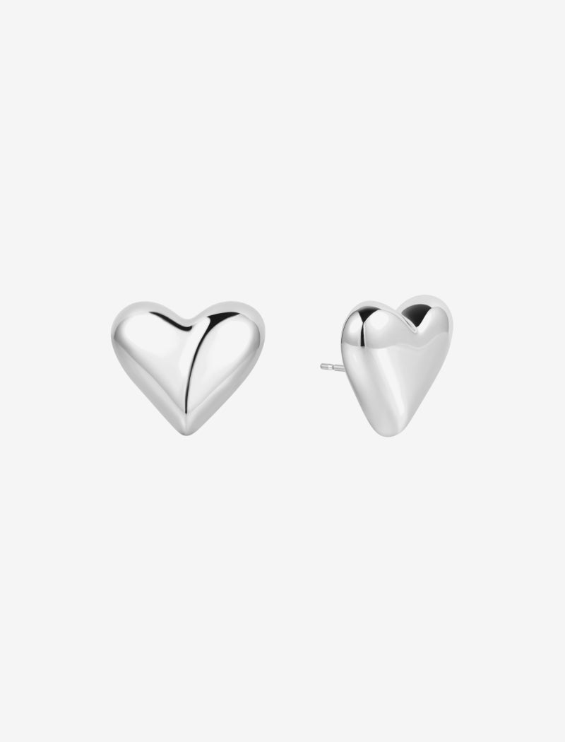 Piece Of My Heart Studs | Silver - O/S