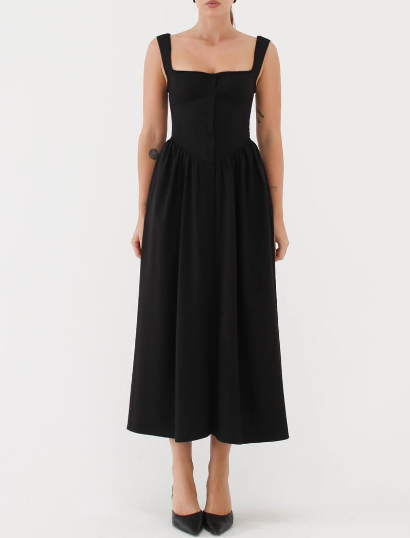 Antoinette Midi Dress | Black - Midi Dress