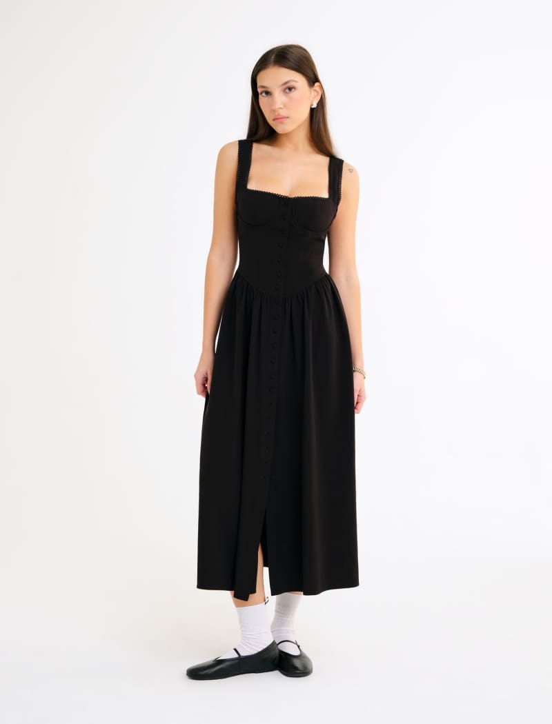 Antoinette Midi Dress | Black - Midi Dress