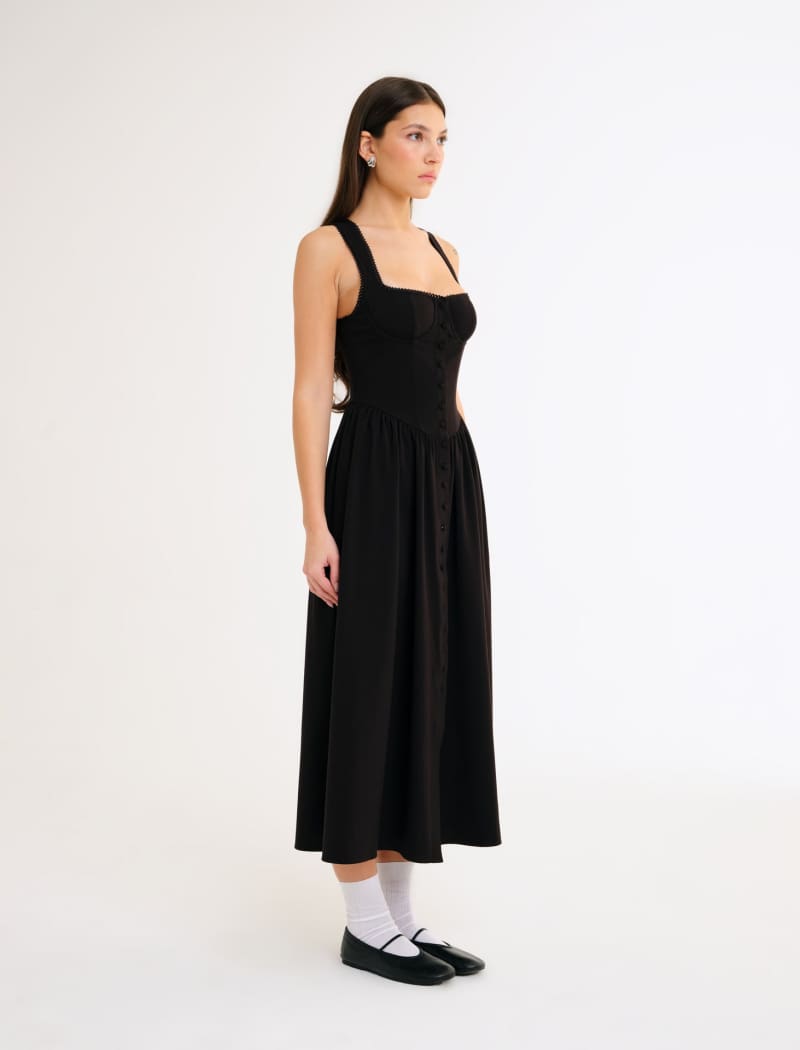 Antoinette Midi Dress | Black - Midi Dress