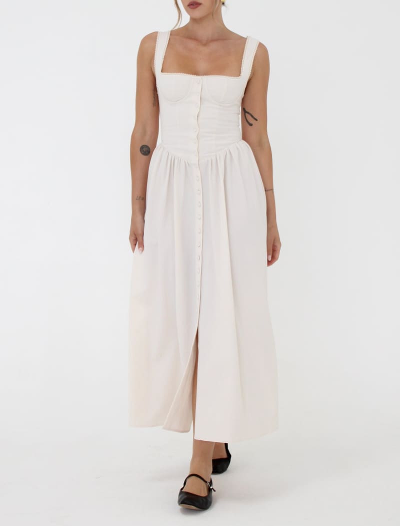 Antoinette Midi Dress | Cream - Midi Dress