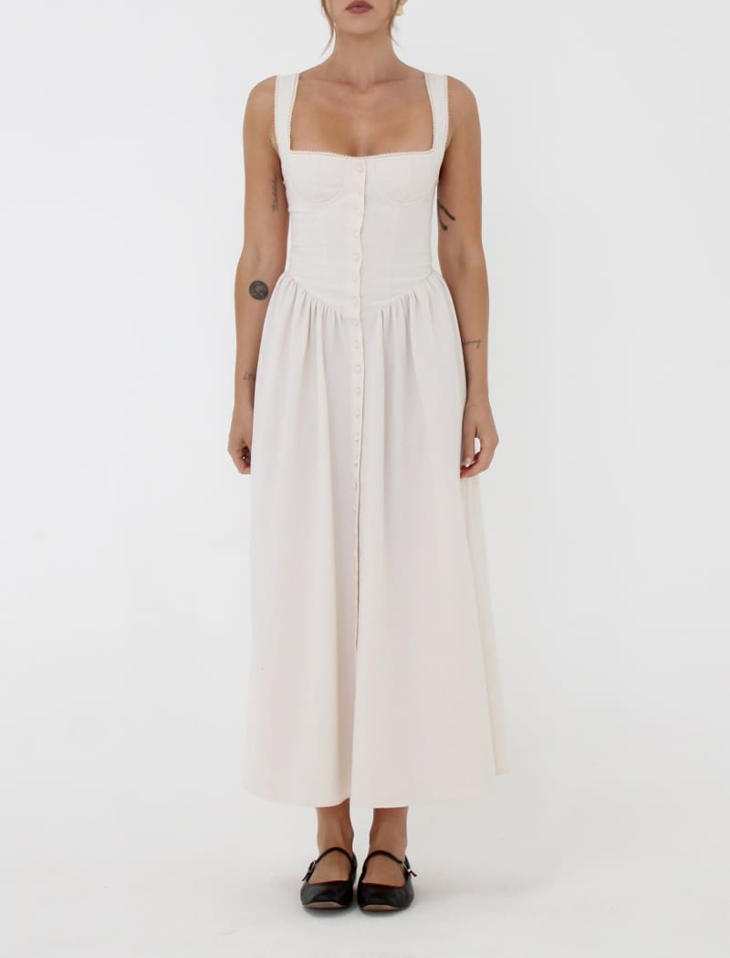 Antoinette Midi Dress | Cream - Midi Dress