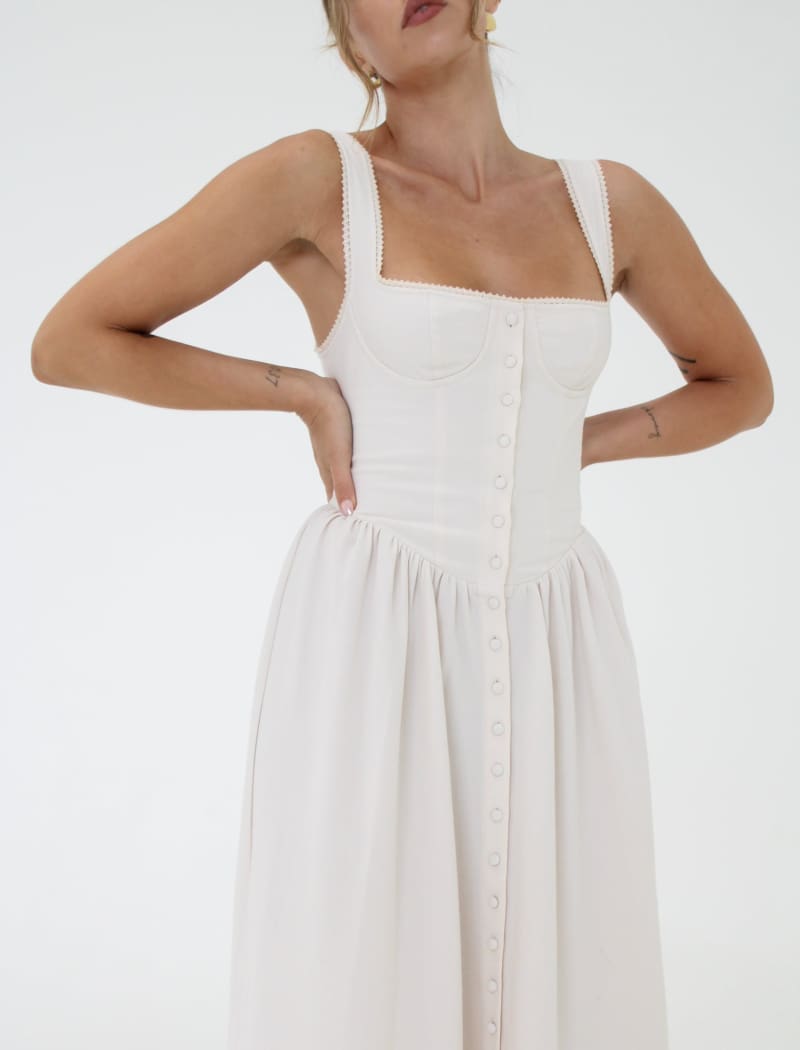 Antoinette Midi Dress | Cream - Midi Dress