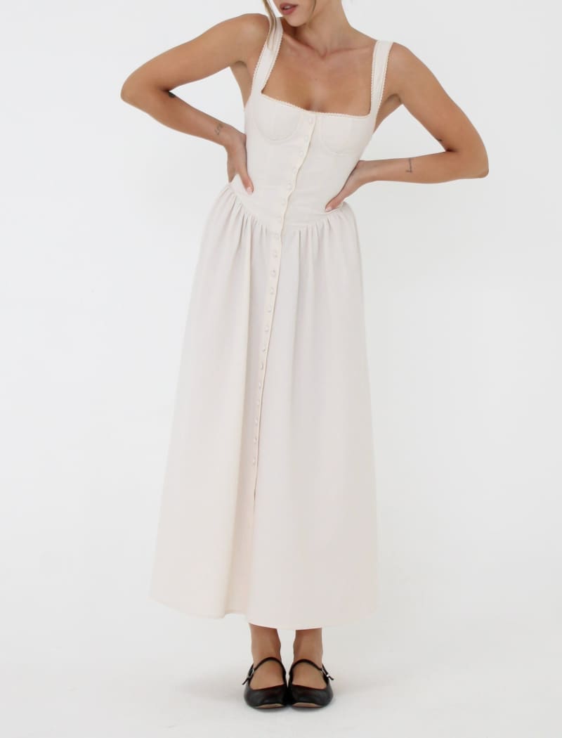 Antoinette Midi Dress | Cream - Midi Dress