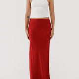 Archive Bias Maxi Skirt | Crimson - Maxi Skirt