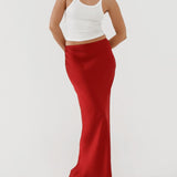 Archive Bias Maxi Skirt | Crimson - Maxi Skirt