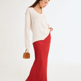 Archive Bias Maxi Skirt | Crimson - Maxi Skirt