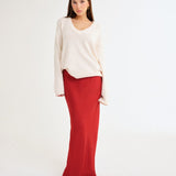 Archive Bias Maxi Skirt | Crimson - Maxi Skirt