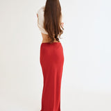 Archive Bias Maxi Skirt | Crimson - Maxi Skirt