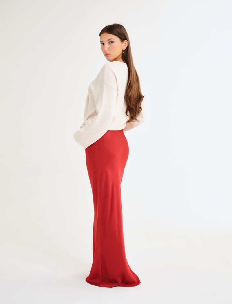 Archive Bias Maxi Skirt | Crimson - Maxi Skirt