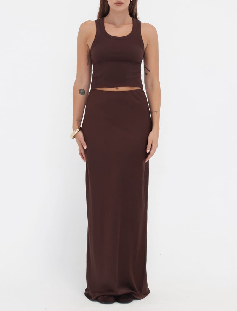 Archive Bias Maxi Skirt | Espresso - Maxi Skirt