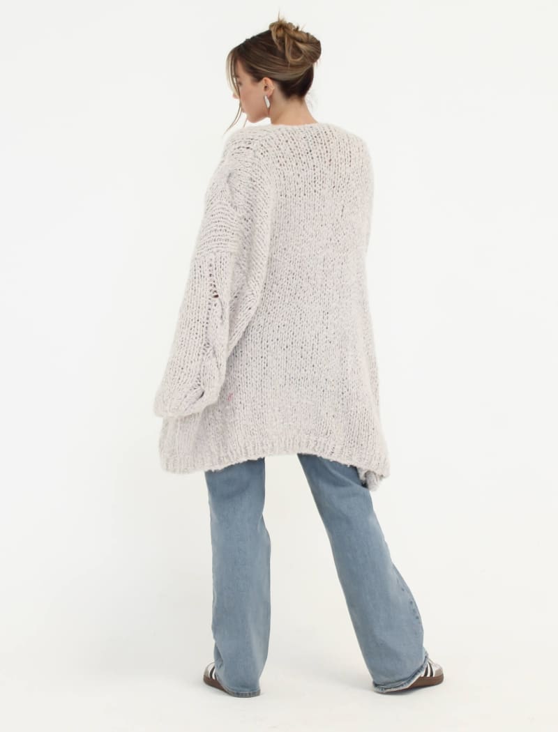 Aspen Cardigan | White Smoke - Cardigan