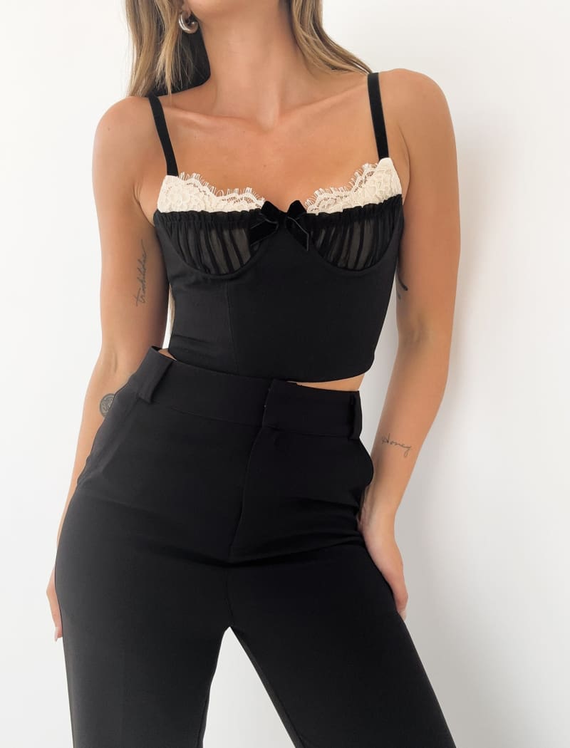 Bardot Corset | Black - Bustiers and Corsets