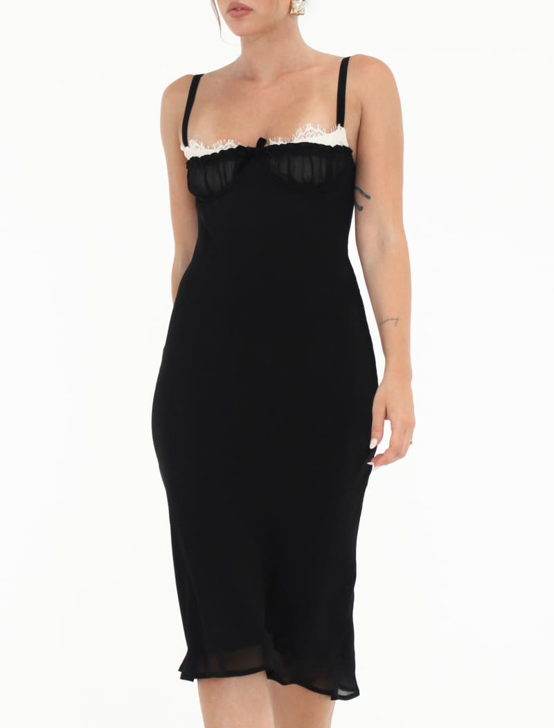 Bardot Midi Dress | Black