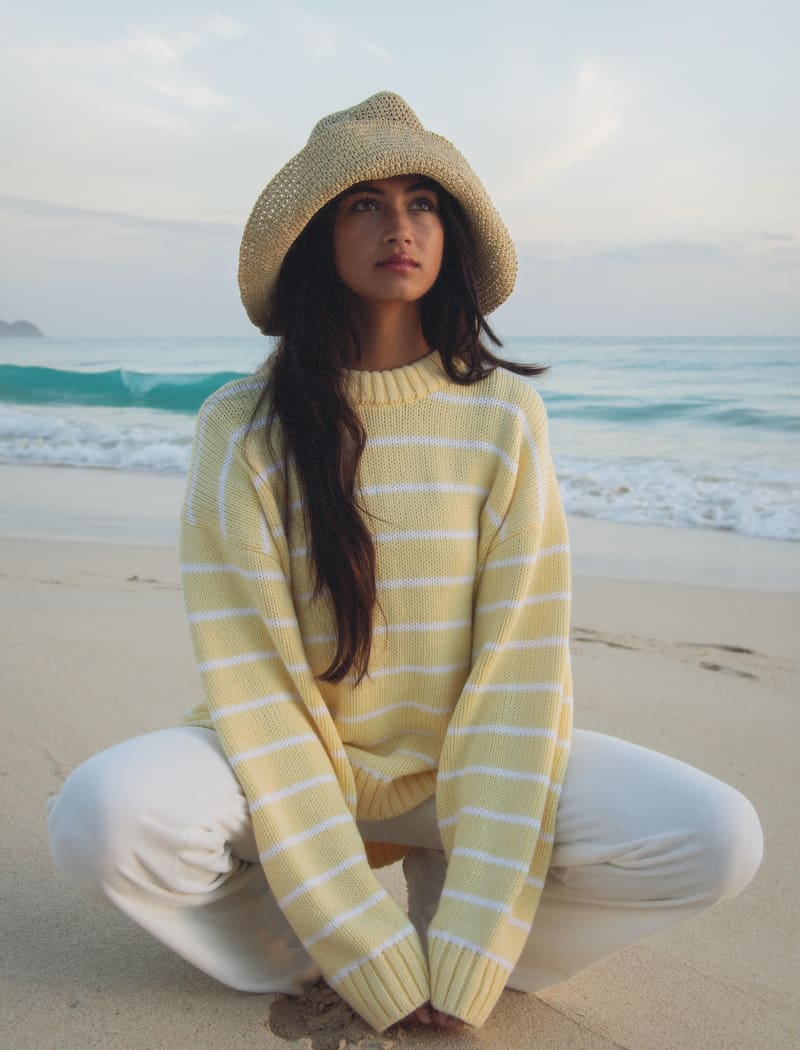 Bayside Sweater | Banana Stripe - Sweaters