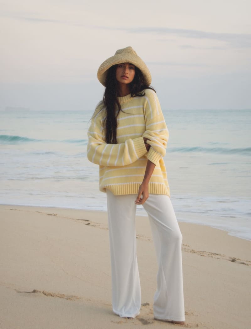 Bayside Sweater | Banana Stripe - Sweaters