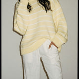 Bayside Sweater | Banana Stripe - Sweaters