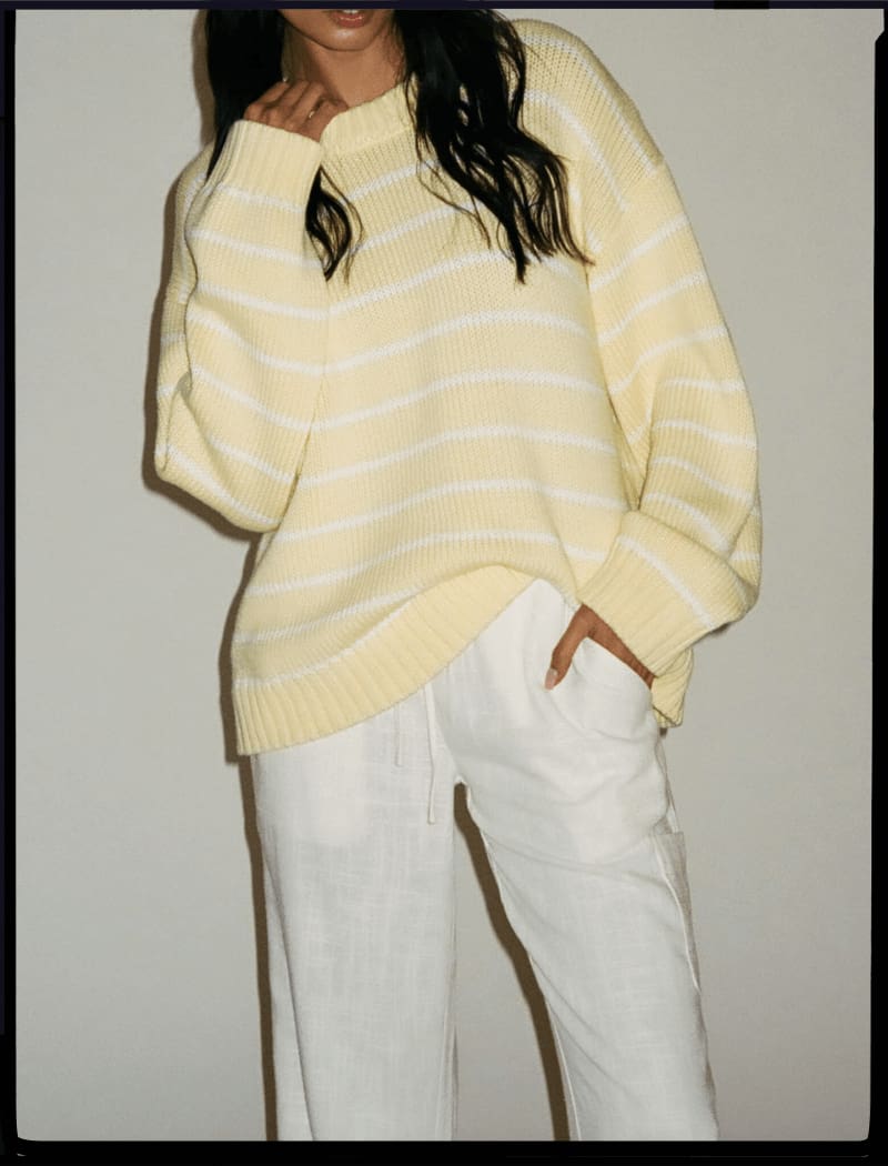 Bayside Sweater | Banana Stripe - Sweaters