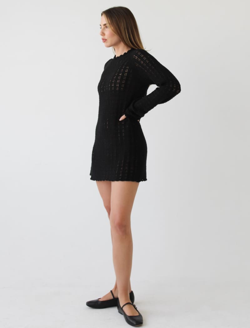 Beyond the Sea Mini Dress | Black - Mini Dress