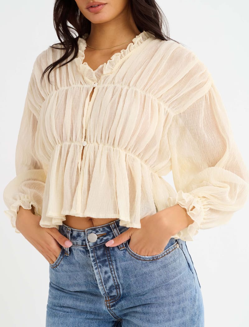 Cambridge Top | Ivory - Tops