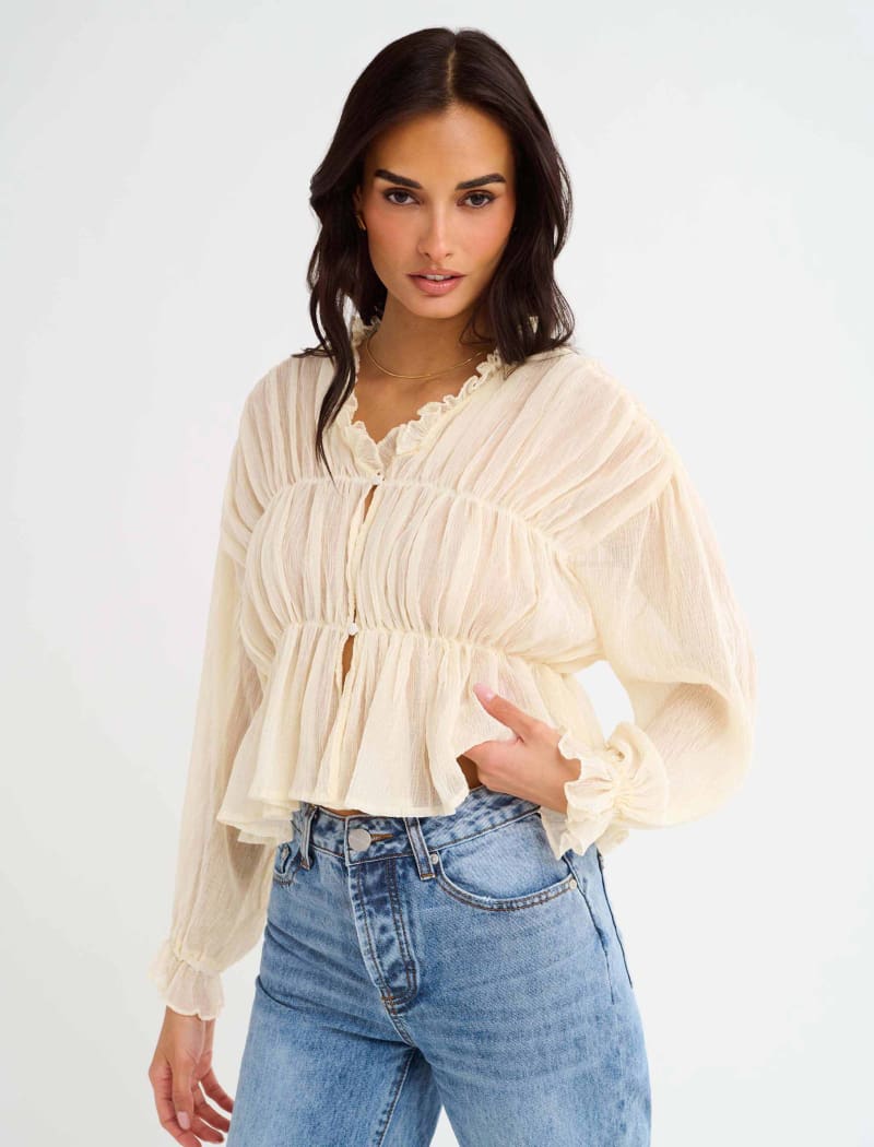 Cambridge Top | Ivory - Tops