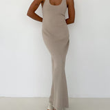 Cloud Nine Maxi Dress | Taupe - Maxi Dress