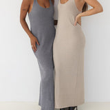 Cloud Nine Maxi Dress | Taupe - Maxi Dress