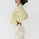 Coco Mini Skirt | Limon Shimmer Tweed - Mini Skirt