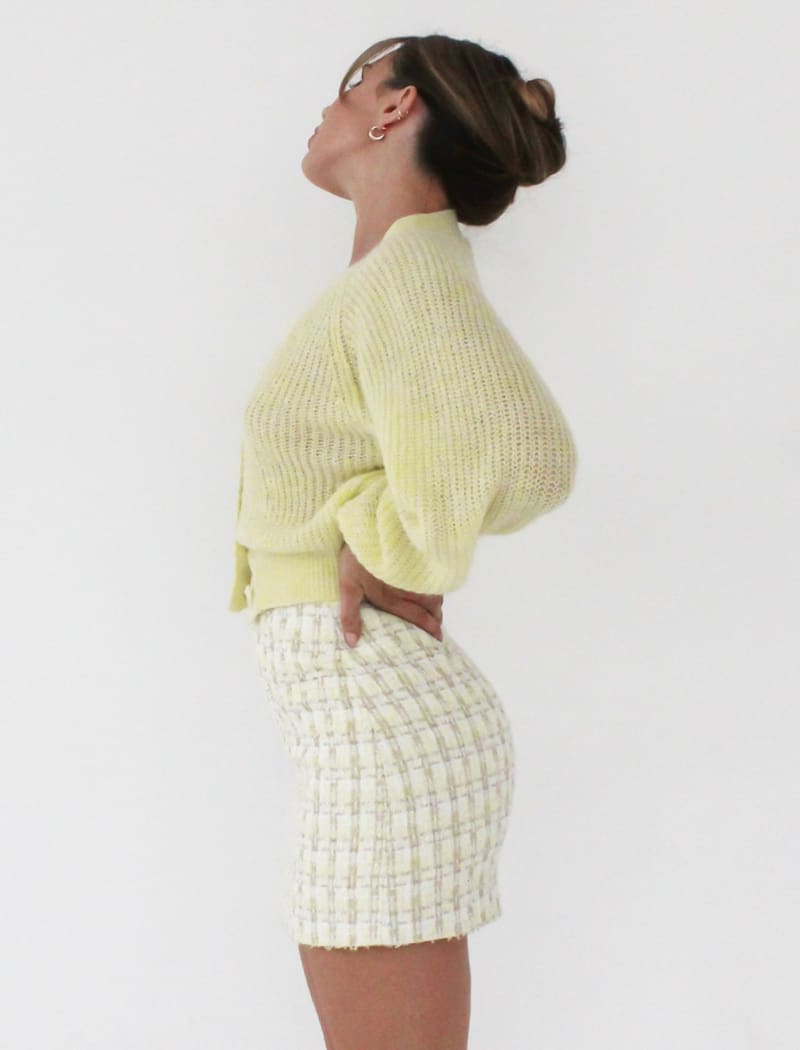 Coco Mini Skirt | Limon Shimmer Tweed - Mini Skirt