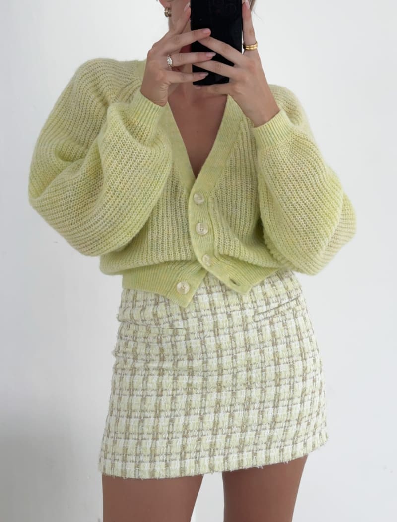 Coco Mini Skirt | Limon Shimmer Tweed