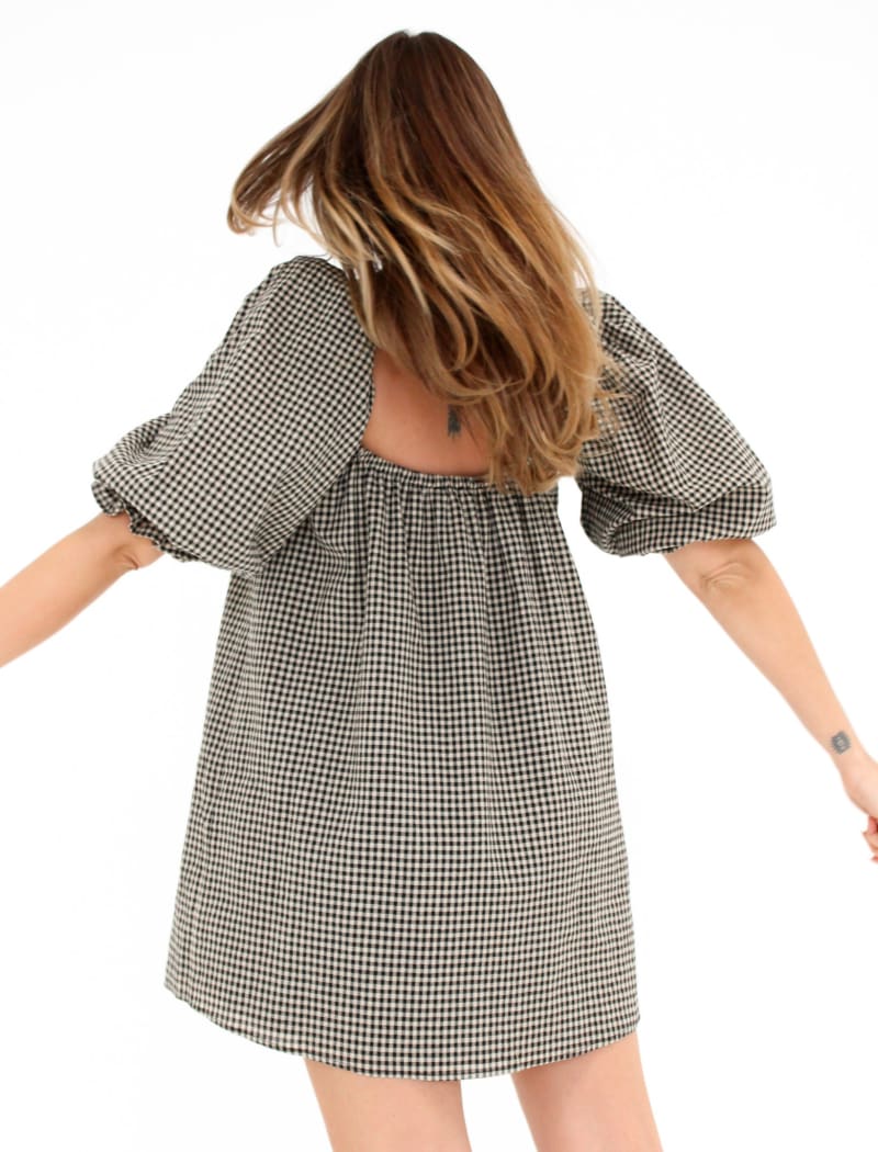 Darling Mini Dress | Black Gingham - Mini Dress