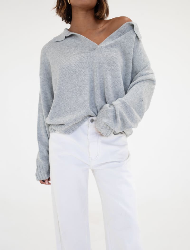 Delancey Sweater | Pearl Gray - Sweaters