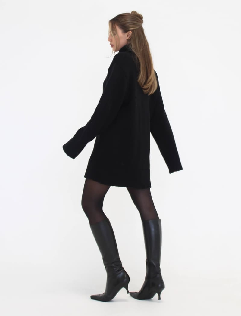 Denali Turtleneck Mini Dress | Black