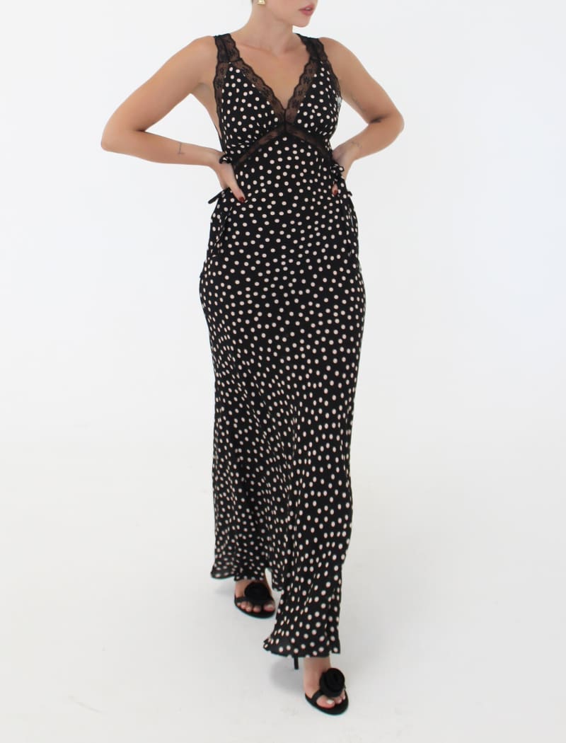 Dolly Midi Dress | Black Ditsy Dot - Midi Dress