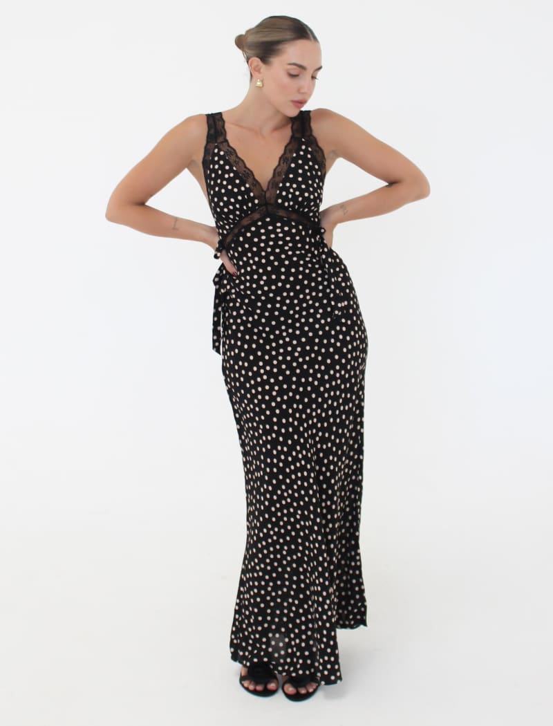 Dolly Midi Dress | Black Ditsy Dot - Midi Dress