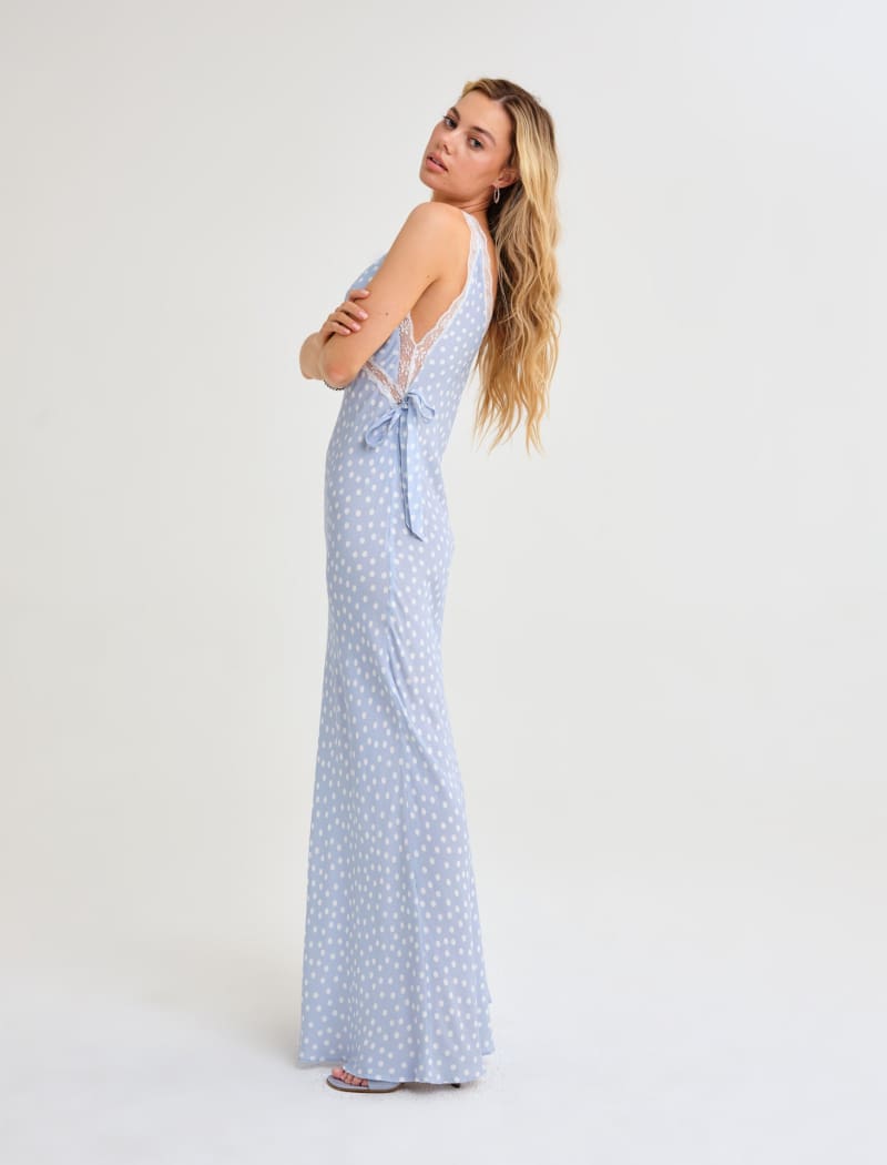 Dolly Midi Dress | Blue Ditsy Dot - Midi Dress