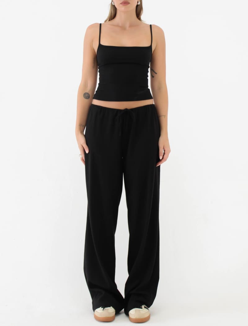 Easy Drawstring Pant | Black - Pants