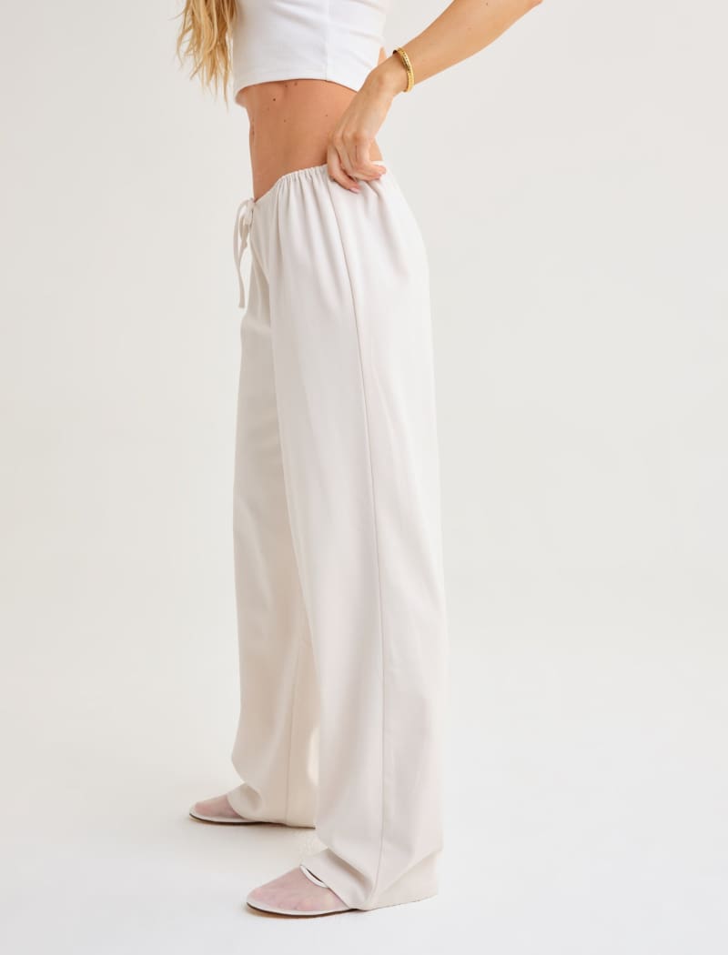 Easy Drawstring Pant | Cream - Pants