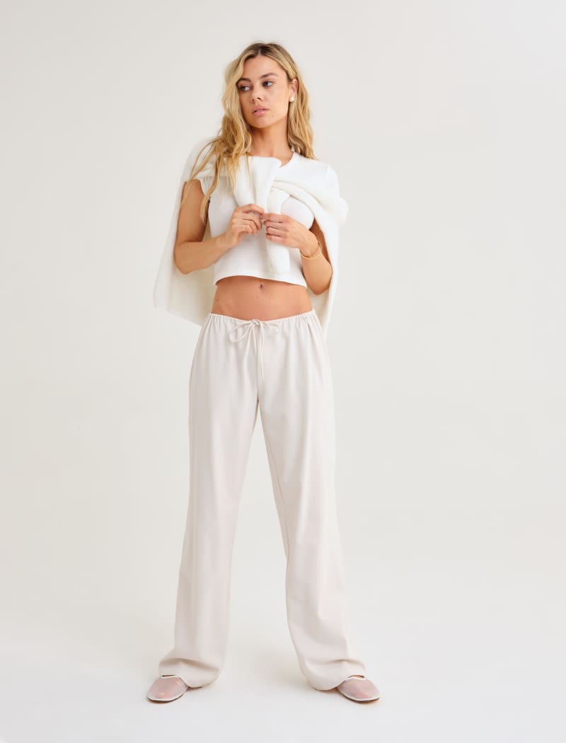 Easy Drawstring Pant | Cream - Pants