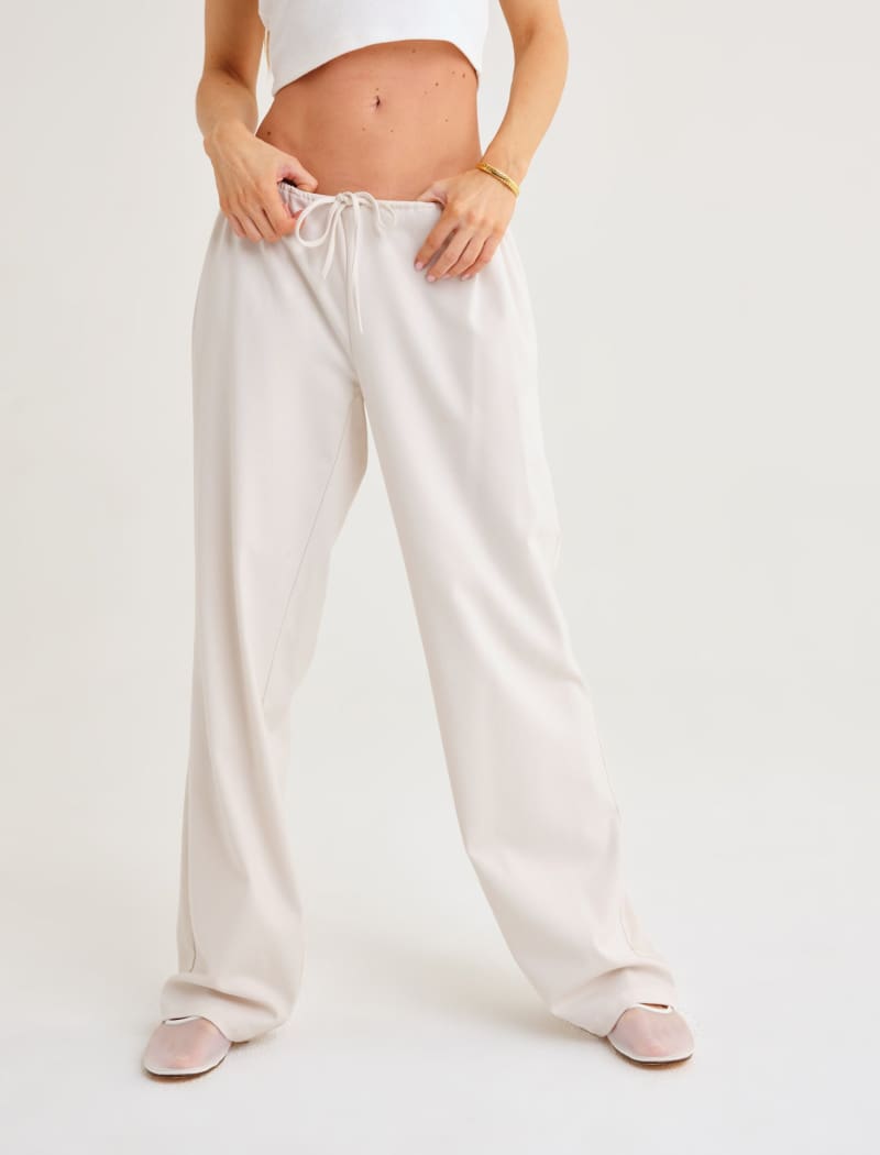 Easy Drawstring Pant | Cream - Pants