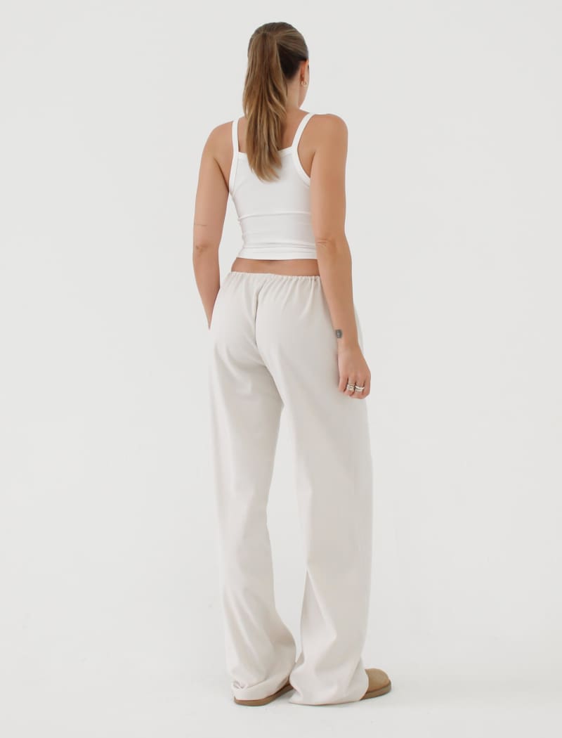 Easy Drawstring Pant | Cream - Pants