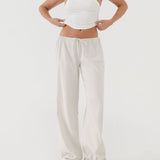 Easy Drawstring Pant | Cream - Pants