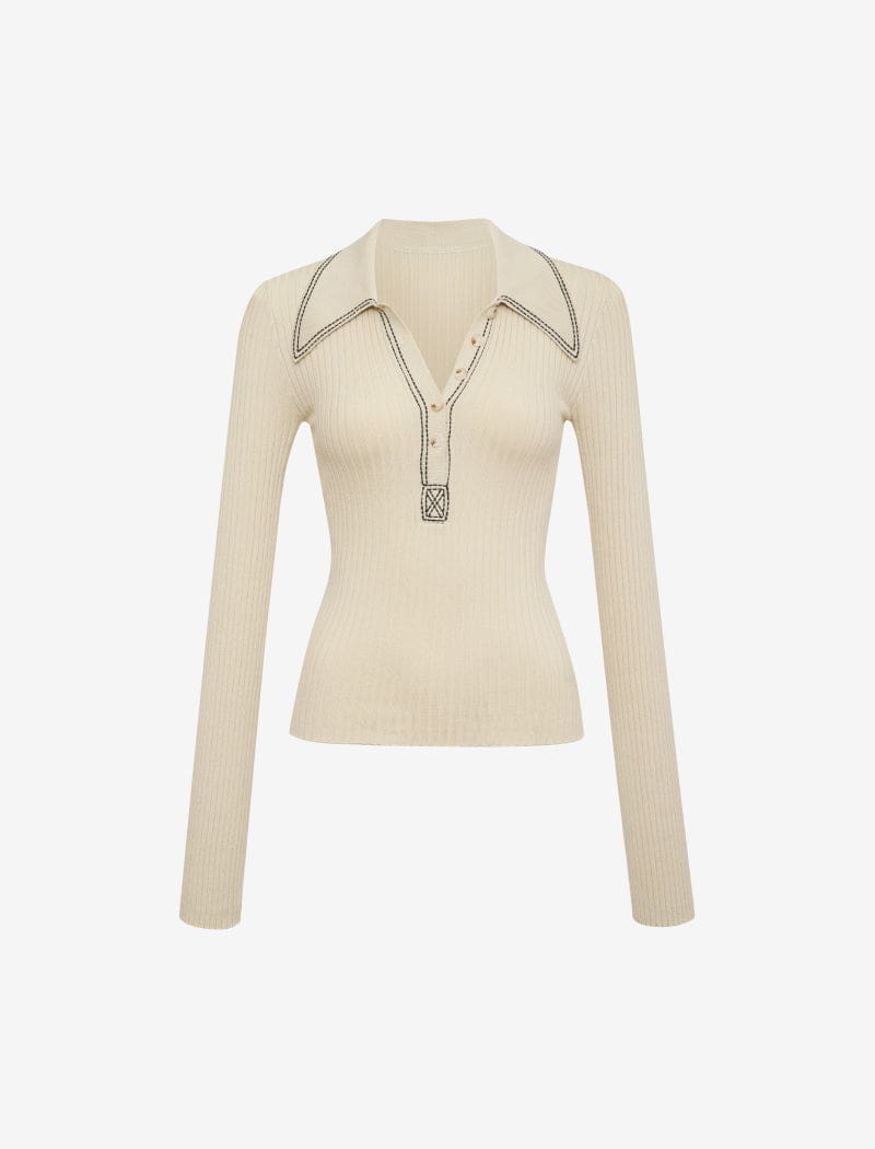 Equestrian Knit Top | Ivory