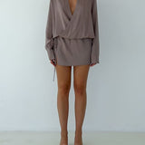 Executive Mini Dress | Taupe - Mini Dress