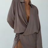 Executive Mini Dress | Taupe - Mini Dress