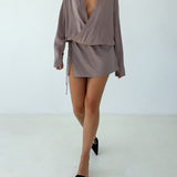 Executive Mini Dress | Taupe - Mini Dress