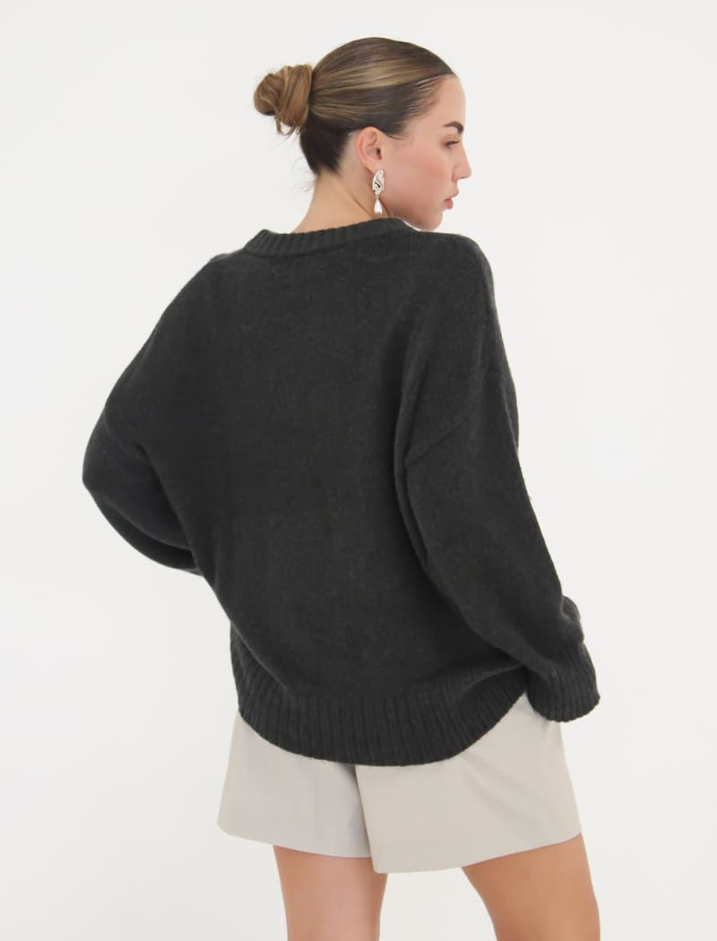 Fair Isle Sweater | Washed Black - Sweaters